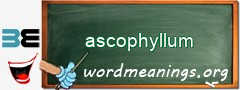 WordMeaning blackboard for ascophyllum